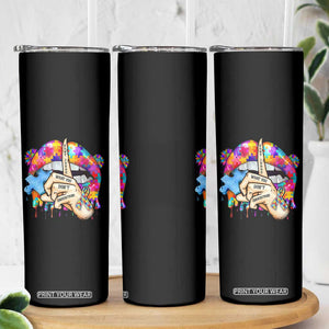 Autism Awareness Skinny Tumbler Don't Jundge What You Don't Understand Puzzle Lip TS09 Print Your Wear