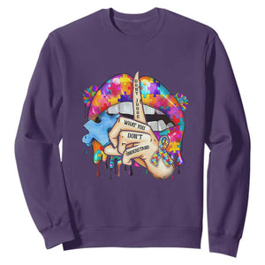 Autism Awareness Sweatshirt Don't Jundge What You Don't Understand Puzzle Lip TS09 Purple Printyourwear