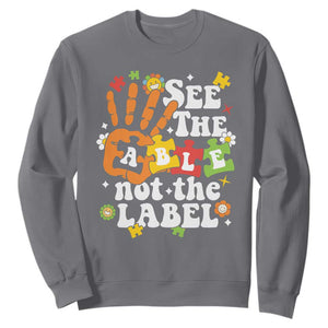 Autism Awareness Sweatshirt See The Able Not The Label TS09 Charcoal Printyourwear
