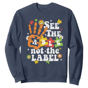 Autism Awareness Sweatshirt See The Able Not The Label TS09 Navy Printyourwear