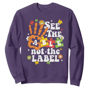 Autism Awareness Sweatshirt See The Able Not The Label TS09 Purple Printyourwear