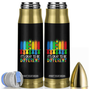 Autism Awareness Bullet Tumbler It's OK To Be Different Puzzle Easter Bunny TS09 Black Print Your Wear