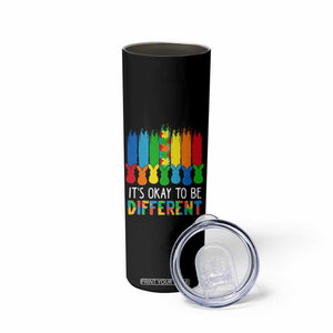 Autism Awareness Skinny Tumbler It's OK To Be Different Puzzle Easter Bunny TS09 Print Your Wear
