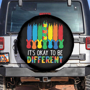 Autism Awareness Spare Tire Cover It's OK To Be Different Puzzle Easter Bunny TS09 No hole Black Print Your Wear