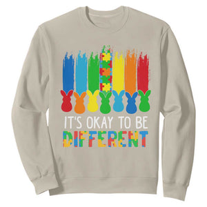 Autism Awareness Sweatshirt It's OK To Be Different Puzzle Easter Bunny TS09 Sand Printyourwear