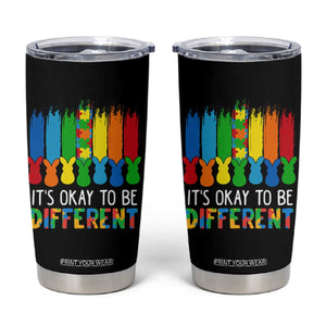 Autism Awareness Tumbler Cup It's OK To Be Different Puzzle Easter Bunny TS09 Black Print Your Wear