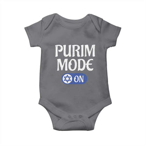 Funny Purim Mode On Baby Onesie Jewish Star of David TS09 Charcoal Print Your Wear