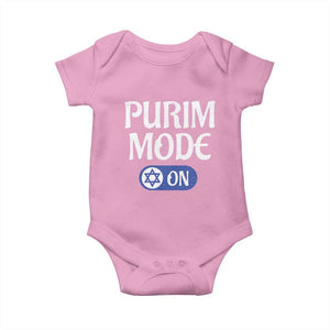 Funny Purim Mode On Baby Onesie Jewish Star of David TS09 Light Pink Print Your Wear