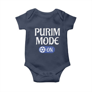 Funny Purim Mode On Baby Onesie Jewish Star of David TS09 Navy Print Your Wear
