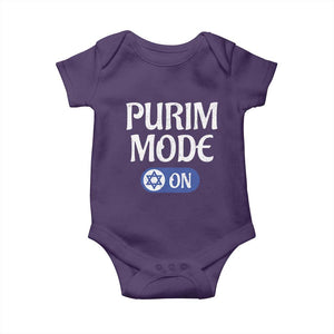 Funny Purim Mode On Baby Onesie Jewish Star of David TS09 Purple Print Your Wear