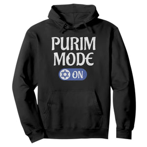 Funny Purim Mode On Hoodie Jewish Star of David TS09 Black Print Your Wear