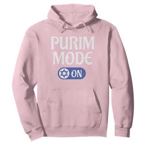 Funny Purim Mode On Hoodie Jewish Star of David TS09 Light Pink Print Your Wear