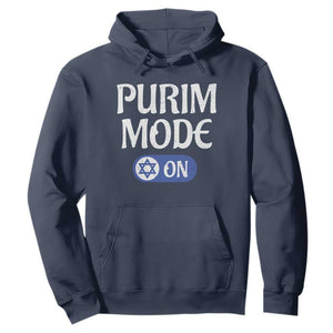 Funny Purim Mode On Hoodie Jewish Star of David TS09 Navy Print Your Wear