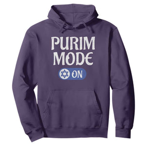 Funny Purim Mode On Hoodie Jewish Star of David TS09 Purple Print Your Wear