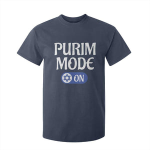 Funny Purim Mode On T Shirt For Kid Jewish Star of David TS09 Navy Print Your Wear