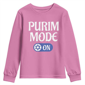Funny Purim Mode On Youth Sweatshirt Jewish Star of David TS09 Azalea Print Your Wear