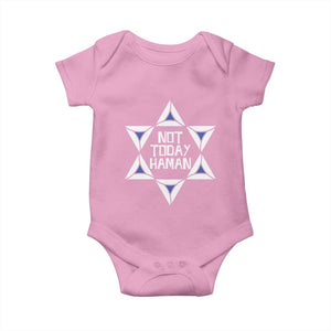 Not Today Haman Purim Baby Onesie Hamantash Jewish Star of David TS09 Light Pink Print Your Wear