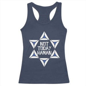Not Today Haman Purim Racerback Tank Top Hamantash Jewish Star of David TS09 Navy Print Your Wear