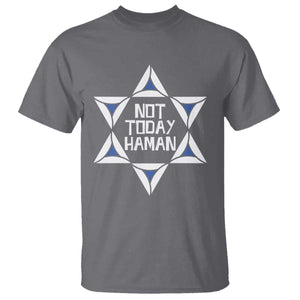 Not Today Haman Purim T Shirt Hamantash Jewish Star of David TS09 Charcoal Print Your Wear