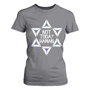 Not Today Haman Purim T Shirt For Women Hamantash Jewish Star of David TS09 Charcoal Print Your Wear