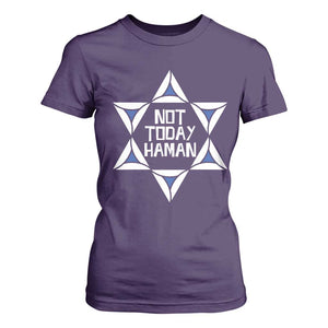 Not Today Haman Purim T Shirt For Women Hamantash Jewish Star of David TS09 Purple Print Your Wear