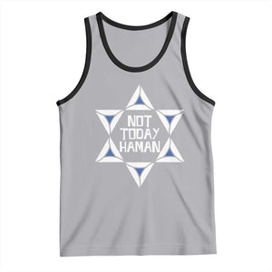 Not Today Haman Purim Tank Top Hamantash Jewish Star of David TS09 Athletic Heather Black Print Your Wear