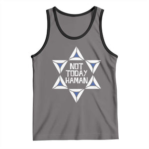 Not Today Haman Purim Tank Top Hamantash Jewish Star of David TS09 Deep Heather Black Print Your Wear