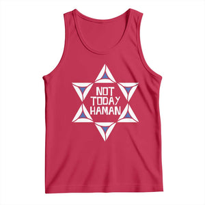 Not Today Haman Purim Tank Top Hamantash Jewish Star of David TS09 Red Print Your Wear