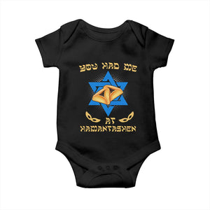 Funny Purim Baby Onesie You Had Me At Hamantash TS09 Black Print Your Wear