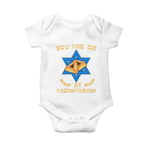 Funny Purim Baby Onesie You Had Me At Hamantash TS09 White Print Your Wear