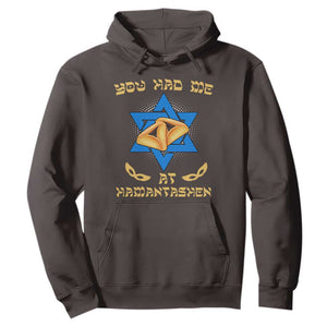 Funny Purim Hoodie You Had Me At Hamantash TS09 Dark Chocolate Print Your Wear