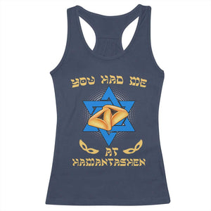 Funny Purim Racerback Tank Top You Had Me At Hamantash TS09 Navy Print Your Wear