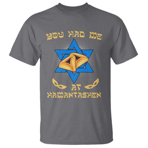 Funny Purim T Shirt You Had Me At Hamantash TS09 Charcoal Print Your Wear