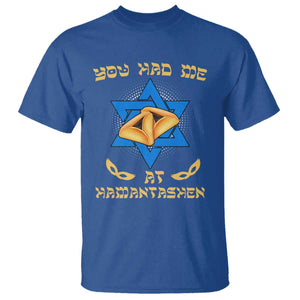 Funny Purim T Shirt You Had Me At Hamantash TS09 Royal Blue Print Your Wear