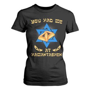 Funny Purim T Shirt For Women You Had Me At Hamantash TS09 Black Print Your Wear
