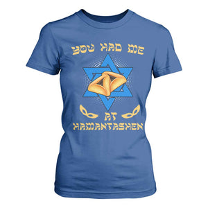 Funny Purim T Shirt For Women You Had Me At Hamantash TS09 Royal Blue Print Your Wear