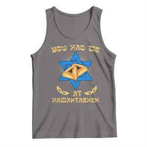 Funny Purim Tank Top You Had Me At Hamantash TS09 Deep Heather Print Your Wear
