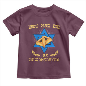 Funny Purim Toddler T Shirt You Had Me At Hamantash TS09 Maroon Print Your Wear