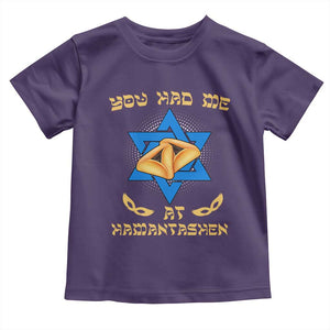 Funny Purim Toddler T Shirt You Had Me At Hamantash TS09 Purple Print Your Wear