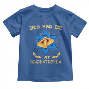 Funny Purim Toddler T Shirt You Had Me At Hamantash TS09 Royal Blue Print Your Wear