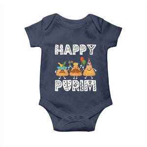 Happy Purim Funny Hamantash Baby Onesie TS09 Navy Print Your Wear