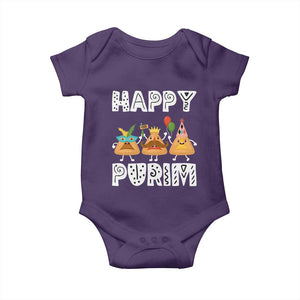 Happy Purim Funny Hamantash Baby Onesie TS09 Purple Print Your Wear