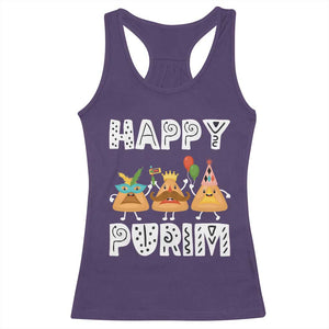 Happy Purim Funny Hamantash Racerback Tank Top TS09 Purple Print Your Wear