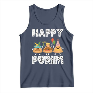 Happy Purim Funny Hamantash Tank Top TS09 Navy Print Your Wear