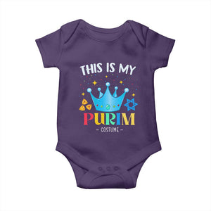 Funny Jewish This Is My Purim Costume Baby Onesie TS09 Purple Print Your Wear