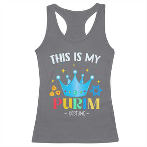 Funny Jewish This Is My Purim Costume Racerback Tank Top TS09 Charcoal Print Your Wear