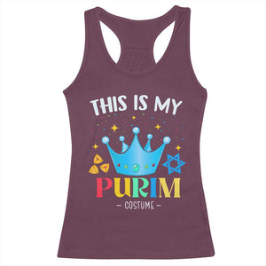 Funny Jewish This Is My Purim Costume Racerback Tank Top TS09 Maroon Print Your Wear