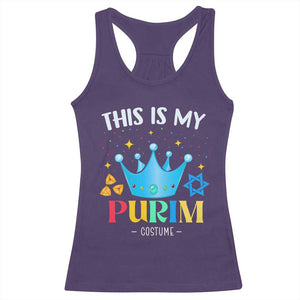 Funny Jewish This Is My Purim Costume Racerback Tank Top TS09 Purple Print Your Wear