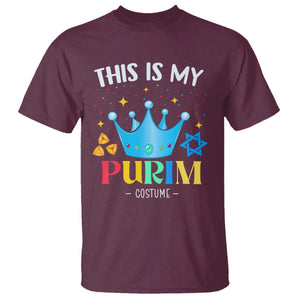 Funny Jewish This Is My Purim Costume T Shirt TS09 Maroon Print Your Wear