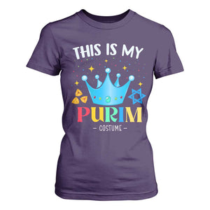 Funny Jewish This Is My Purim Costume T Shirt For Women TS09 Purple Print Your Wear